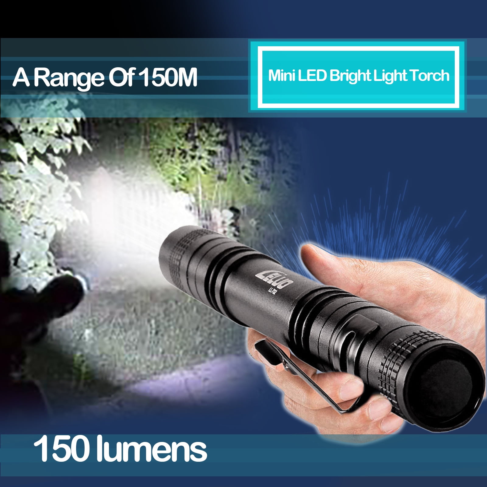 50000LM Q5 LED Flashlight Zoomable Torch Light AA 14500 Battery Bike Mount camp 