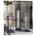 thumbnail image 2 of Evergreen LED Tapered Candle Tower Lantern, 3 Count (Gray Finish), 2 of 5