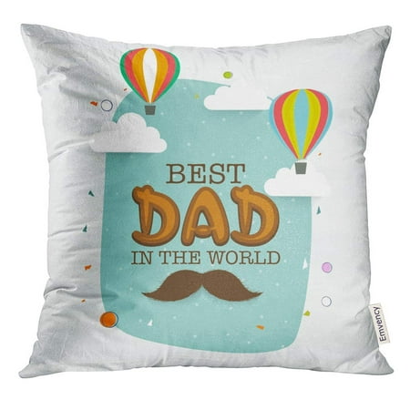 ARHOME Green Creative Beautiful Design with Stylish Text Best in The World and Flying Hot Air Balloons Family Pillow Case 18x18 Inches