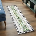 thumbnail image 3 of Runner Rug 2 x 6 Ft, Green Eucalyptus Leaves Washable Non-Slip Floor Mat for Kitchen Hallway/Entryway, Vintage Art Farmhouse Wooden Long Kitchen Runner Area Rugs for Living Room, Low-Profile, 3 of 8