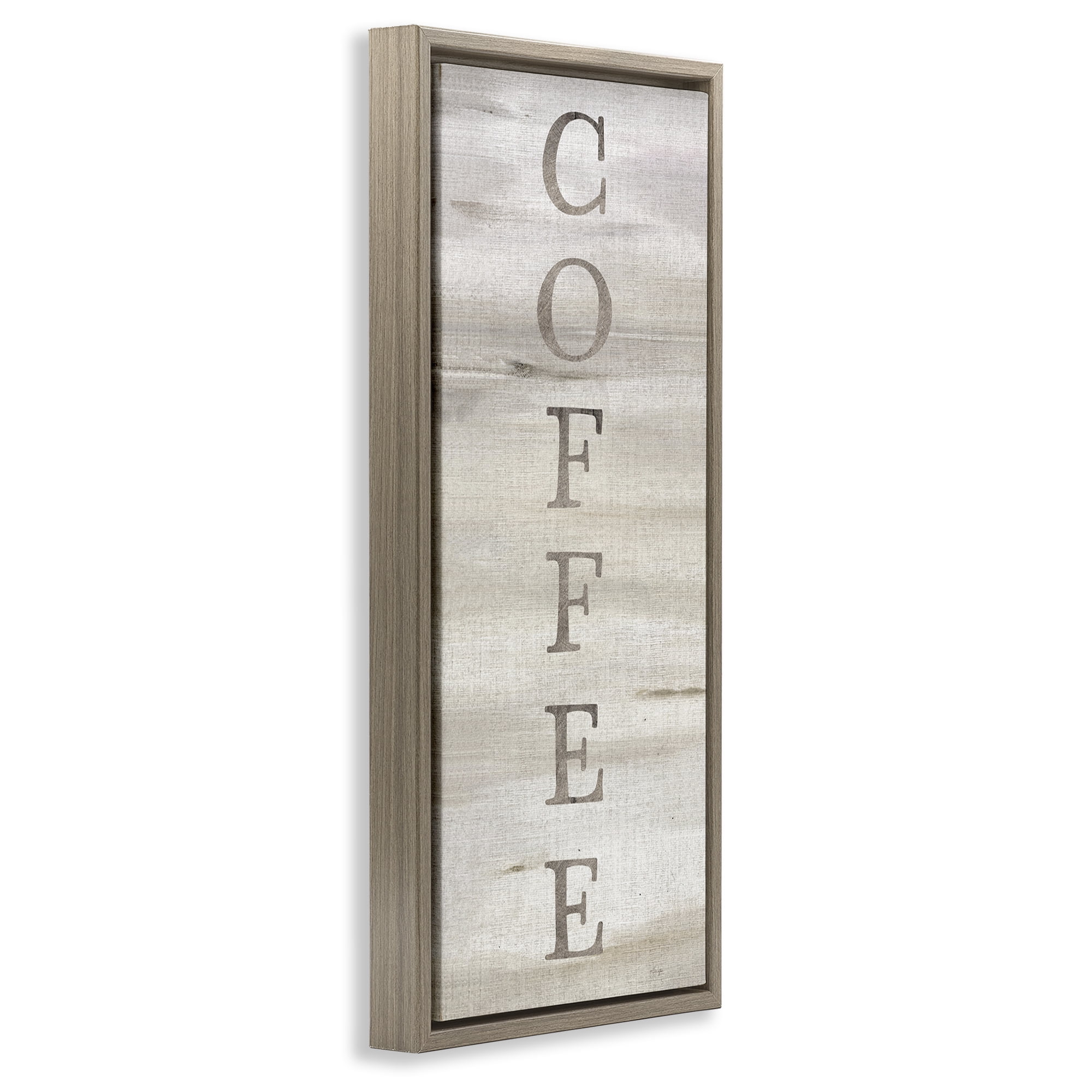 Stupell Industries Rustic Vertical Coffee Food & Beverage Painting Brown Floater Framed Art Print Wall Art, 15 x 31