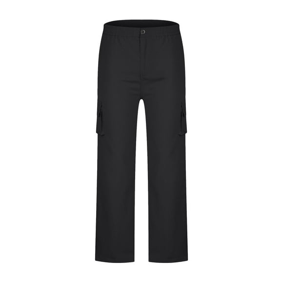 jovati Elastic Waist Pants for Women Womens Cargo Pants Trousers Work Wear Solid Combat with 6 Pocket Full Pants Womens Cargo Pants with Pockets High Waist Pants for Women
