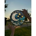 thumbnail image 5 of Moon and Stars Painted Stained Glass Suncatcher, Window Hanging Decor, Outdoor Sun Catcher Decor, Nursery Room Décor, 5 of 5