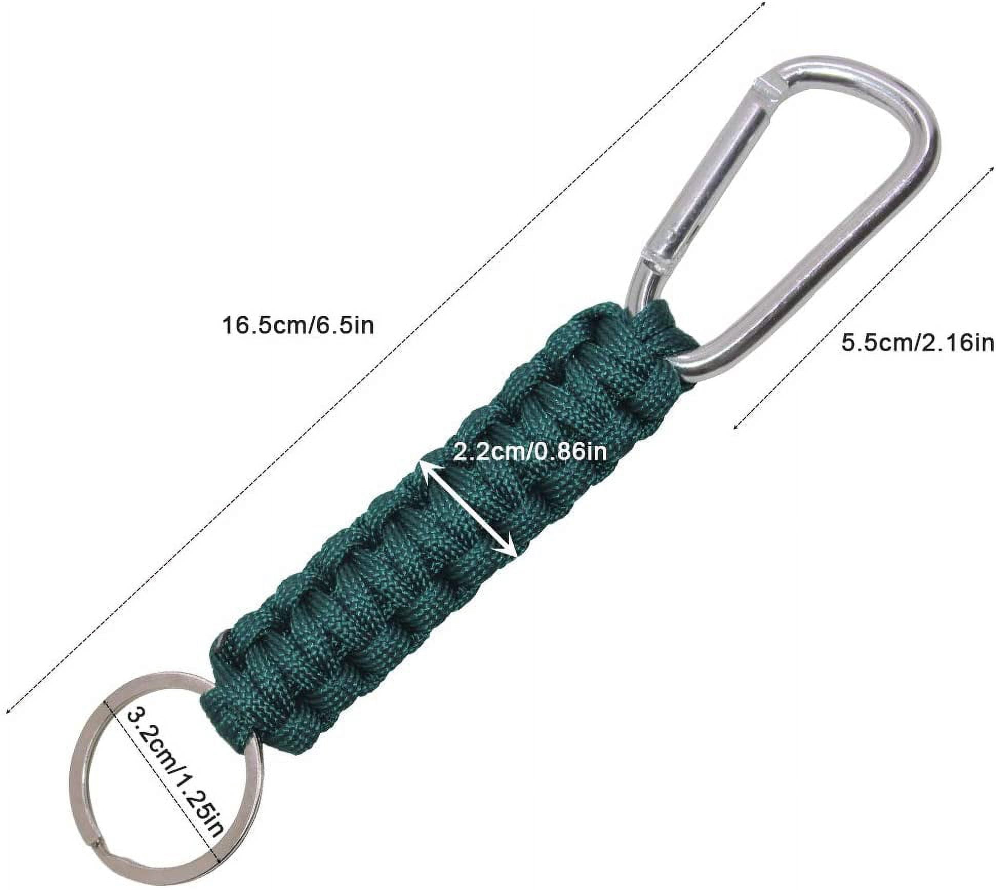 6 Pack Different Colors Paracord Keychain Carabiner, DaKuan Military Braided Lanyard Keychain for outdoor Survival, Camping, Hiking, Hunting, Fishing
