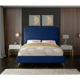 thumbnail image 4 of Meridian Furniture Jasmine Contemporary Velvet King Bed in Navy, 4 of 9