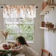 thumbnail image 6 of Curtain Valance for Windows Fall Orange Eucalyptus Leaf Rod Pocket Valance Window Treatments Plant Leaves with Floral Short Curtains for Kitchen Windows Bathroom Bedroom 54 x 18 inch, 6 of 6