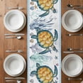 thumbnail image 6 of Coastal Turtle Table Runner - 108 Inch Long, Kitchen Dining Table Runner Dresser Scarves, Ocean Nautical Starfish Conch Seashells Farmhouse Decor for Coffee Tables Wedding Party Banquet, 6 of 8