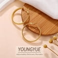 thumbnail image 3 of YOUNGYUE 14K Gold Plated Hoop Earrings for Women Lightweight Hypoallergenic Large Hoop Earrings for Women Gift, 3 of 10