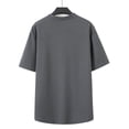 thumbnail image 5 of GrmtClth Mens Lightweight Waffle Knit Henley Shirt Casual Stand Collar Short Sleeve Full Button Placket Top Ribbed Textured Knit Breathable Solid Color Summer Daily Wear Tees Gray S, 5 of 9