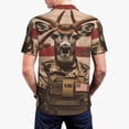 thumbnail image 6 of Salouo Patriotic Deer Soldier Salute for Men's Short Sleeve Polo Shirts,Polo Shirts for Men Performance Short Sleeve Golf Shirt Athletic Casual Collared T-Shirt-Large, 6 of 8