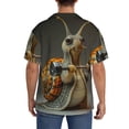 thumbnail image 3 of Fotbe Surreal Weightlifting Snail Camisa Estampada de Manga Corta para Hombre, Casual de Verano, Estilo Playero, Sin Arrugas-X-Large, 3 of 5