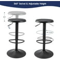 thumbnail image 4 of Brage Living Bar Stools Set of 2, Adjustable Height Swivel Bar Stools, Metal Airlift Barstools, Backless Counter Height Bar Chairs for Kitchen Dining Room Pub Cafe (Black), 4 of 12