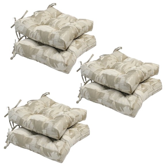 Blazing Needles 16-inch Jacquard Square Tufted Chair Cushions (Set of 6)