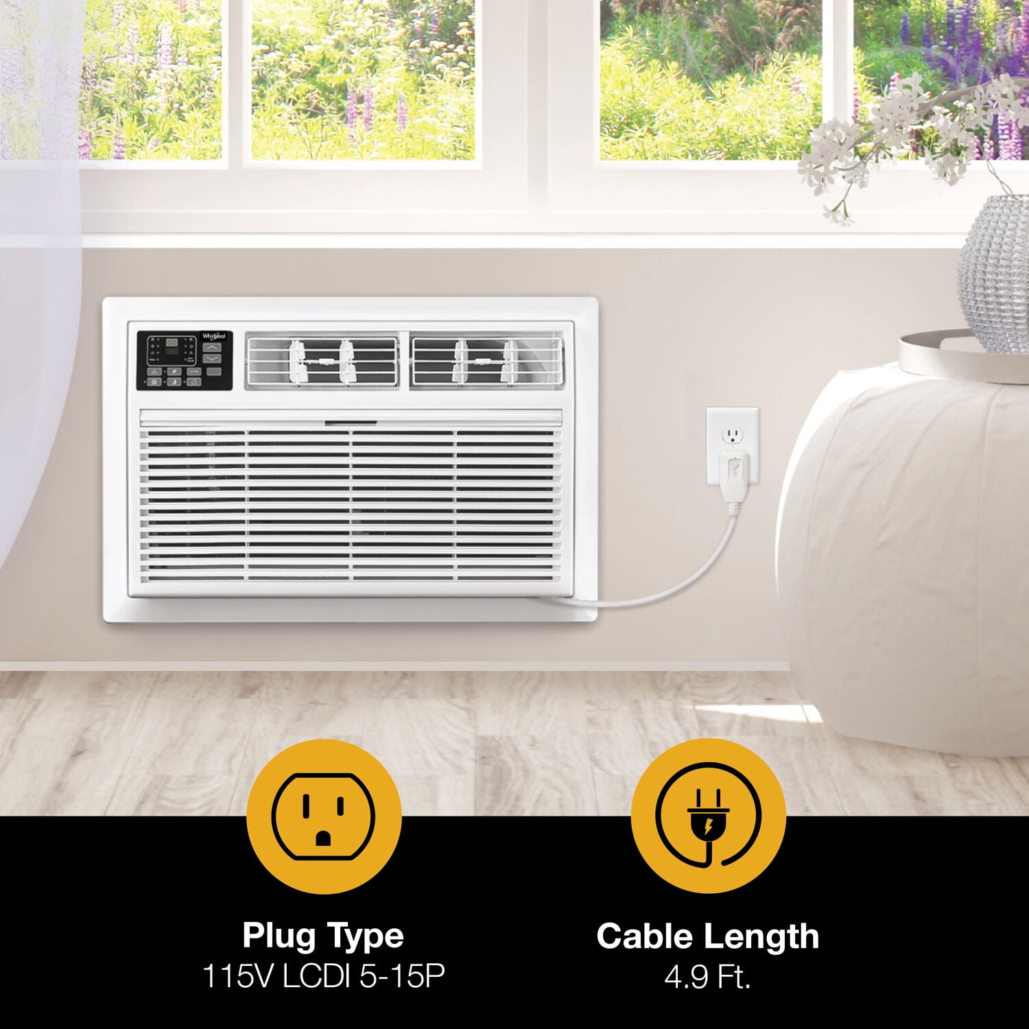 Whirlpool New 10,000 BTU 450 Sq Ft Through-the-Wall Air Conditioner, White