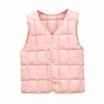 thumbnail image 1 of Baby Boy Girl Waistcoat Cotton Padded Hooded Coat Winter Vest Jacket Clearance Sale Autumn And Winter Baby Boys Girls Baby Button Cardigan Vest Down Cotton VestPink 5-6 Years, 1 of 5