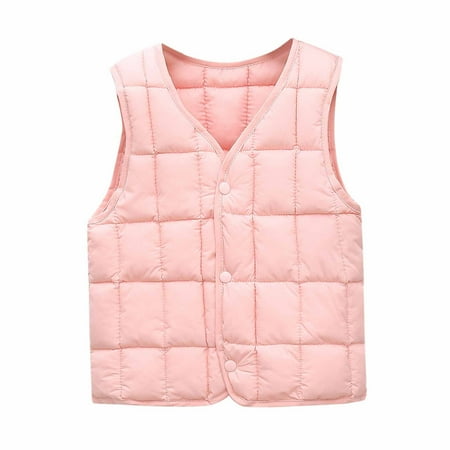 

Baby Clothes Toddler Unisex Cotton Lined Button Down Crewneck Sleeveless Solid Tanks Boy Girl Kids Vests