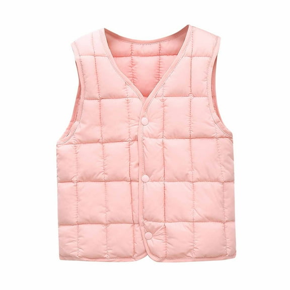 Kids Jackets for Girls Boys And Winter Baby Baby Button Cardigan Vest Down Cotton Vest Inside And Outside Wear