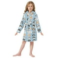 thumbnail image 6 of FORMRS Niños Bathrobe Unisex Hooded Robe Soft Plush Pajamas Sleepwear, Size 2-3T, Vibrant Cute Cat, 6 of 7