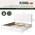 thumbnail image 6 of Einfach King Size Bed Frame, Upholstered Platform Bed with Height Adjustable Headboard, Easy Assembly, Noise-Free, White, 6 of 7