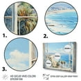 thumbnail image 3 of Designart "Beach View from Coastal Window I" Coastal Framed Wall Art - Coastal Blue Landscape Bedroom Framed Canvas Wall Art, 3 of 6