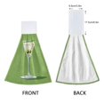 thumbnail image 3 of Yayeee Kitchen Hanging Hand Towels Set of 2 with Loop Bathroom Absorbent Tie Towel, Green Martini Glass, 3 of 7