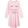 thumbnail image 3 of Oudiya Girls Long Sleeve Nightgowns Soft Print Pajamas Sleepwear Nighties for Kids 4-12, 3 of 8