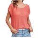 thumbnail image 1 of Camisas de Manga Corta Mujeres de Moda de Color Sólido Cuello Redondo de Punto Superior, Grande Blusa de Poliéster Casual para el Verano Al Aire Libre Y el Uso Diario, 1 of 5