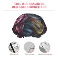 thumbnail image 3 of Kdxio Skeleton Cool Street Fashion Print Shower Cap for Women,Elastic and Reusable,Double Waterproof Layers Bathing Hat, 3 of 6