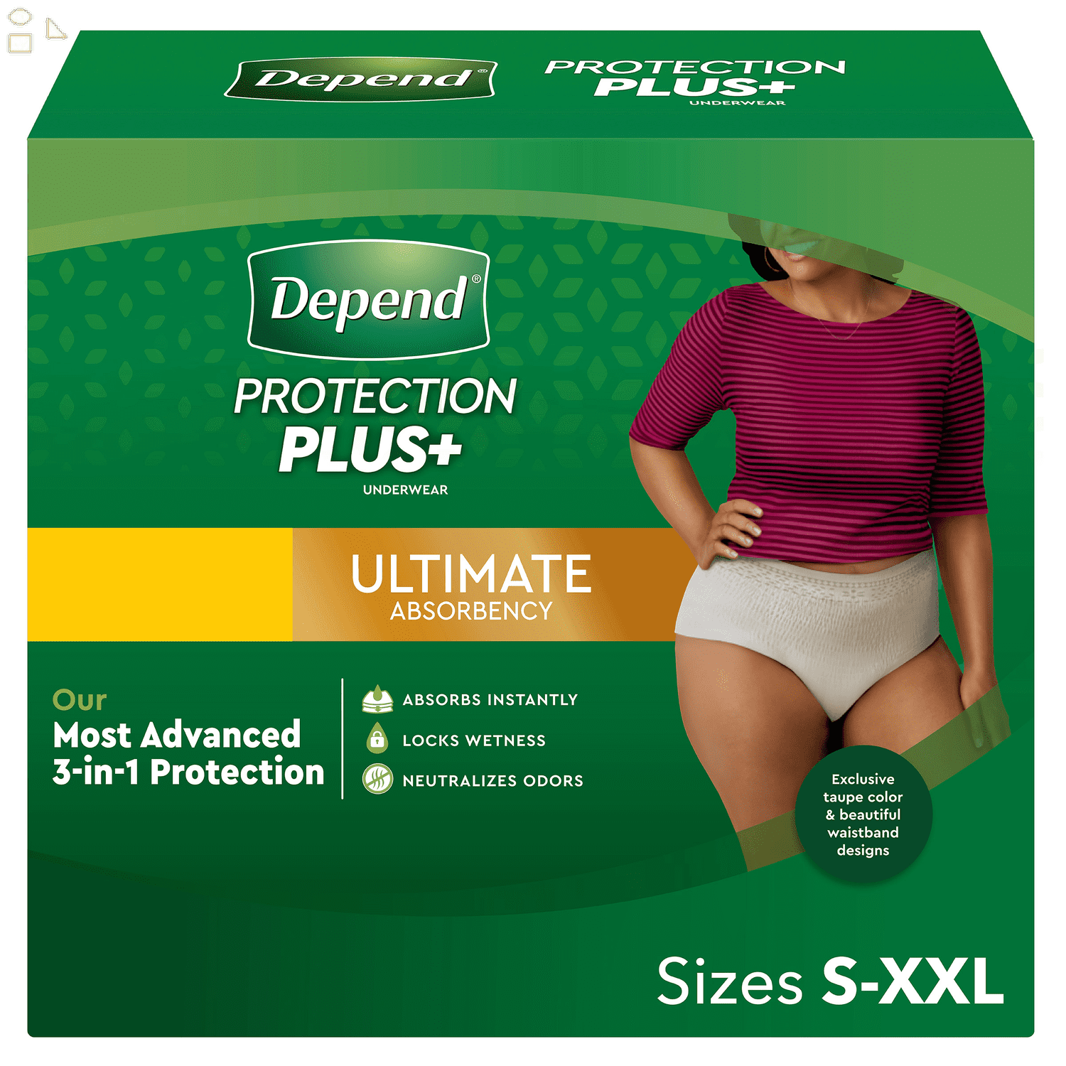 Depend Protection plus for Women Medium (3137" Waist) 88 Ct