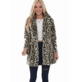 thumbnail image 4 of Women'S Faux Fur Jackets Autumn Winter Leopard Lapel Long Sleeves Coats Loose Fur Coat with Pockets Apricot XXL, 4 of 8