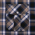 thumbnail image 4 of Coevals Club Men's Western Shirt Cowboy Plaid Country Pearl Snap Button Short Sleeve Two Pockets Work Shirts 07 Blue Black White XX-Large, 4 of 7