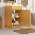 thumbnail image 2 of Bathroom Vanity 20-inch Bathroom Vanity with Ceramic Sink, Freestanding Single Vanity Set with Soft Closing Door, Adjustable Shelf, Farmhouse Style, Natural Wood.,Vanity With Sink, 2 of 21