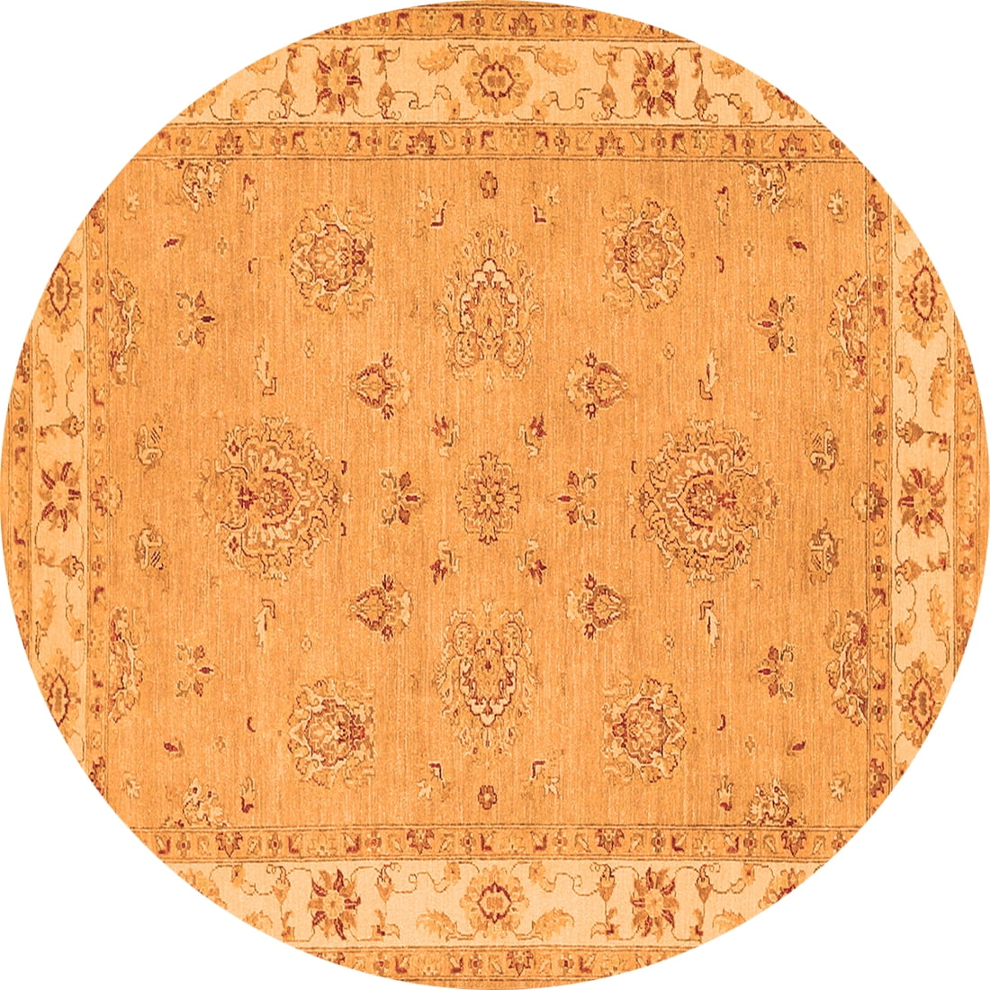 Ahgly Company Indoor Round Oriental Orange Traditional Area Rugs, 8 ...