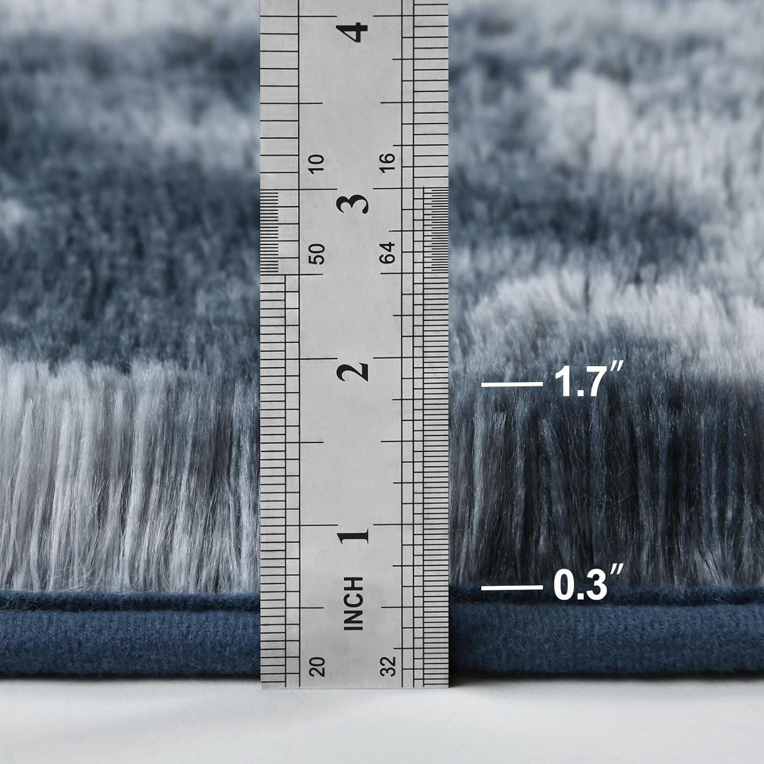 Noahas Fluffy Area Rug for Living Room Bedroom, 4 x 6 Tie-Dyed Blue Grey Rug Fuzzy Non-Slip Modern Carpet Ultra Soft Faux Fur Rugs for Dorm Kids Room Home Decor