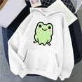 thumbnail image 2 of Fiaer,Cute Hoodie for Womens Long Sleeve Plus Size Patchwork Sweatshirts Graphic Hooded Pullover with Pocket White S, 2 of 3