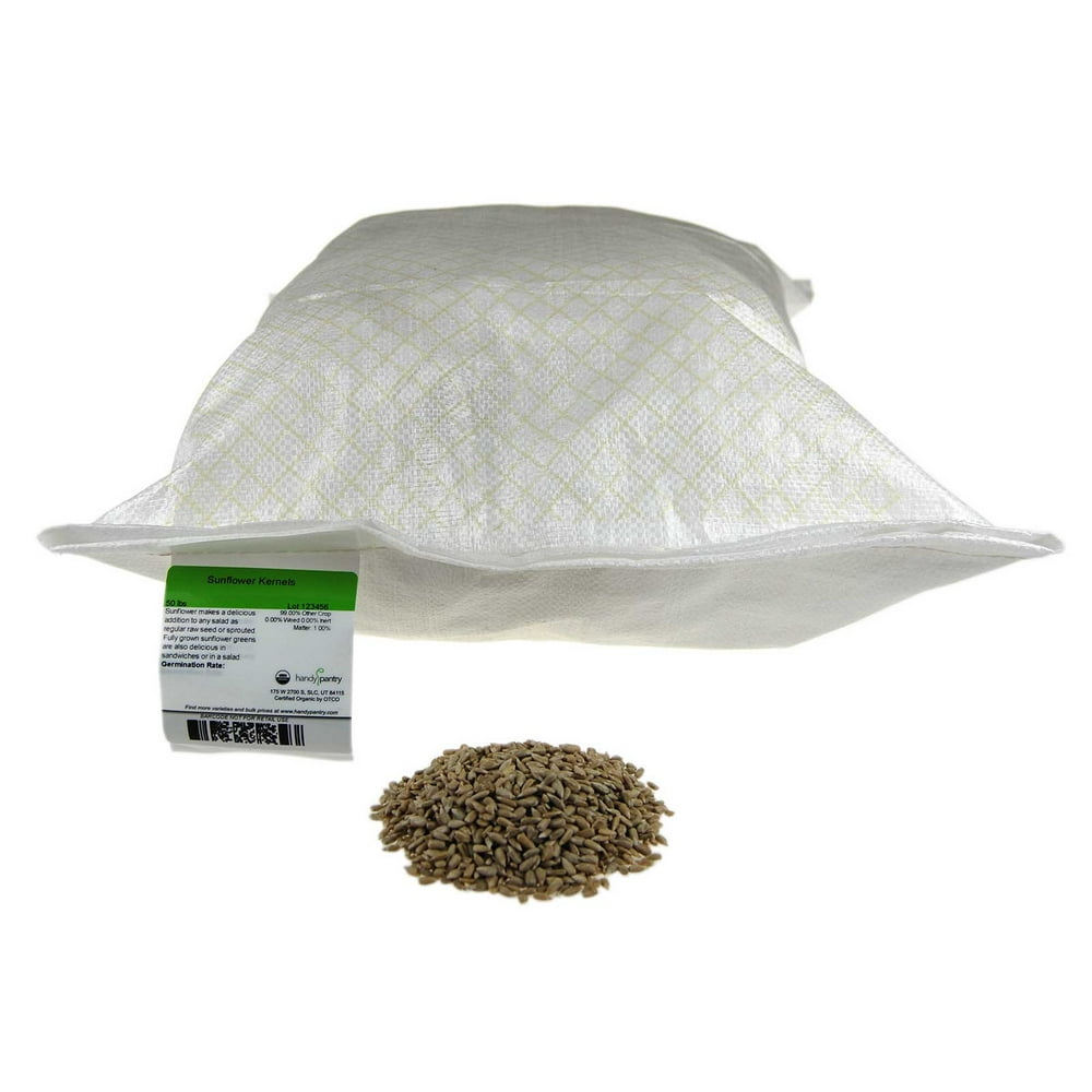 Organic Hulled Sunflower Seeds (No Shell) 50 Lbs Bulk NonGMO, Raw