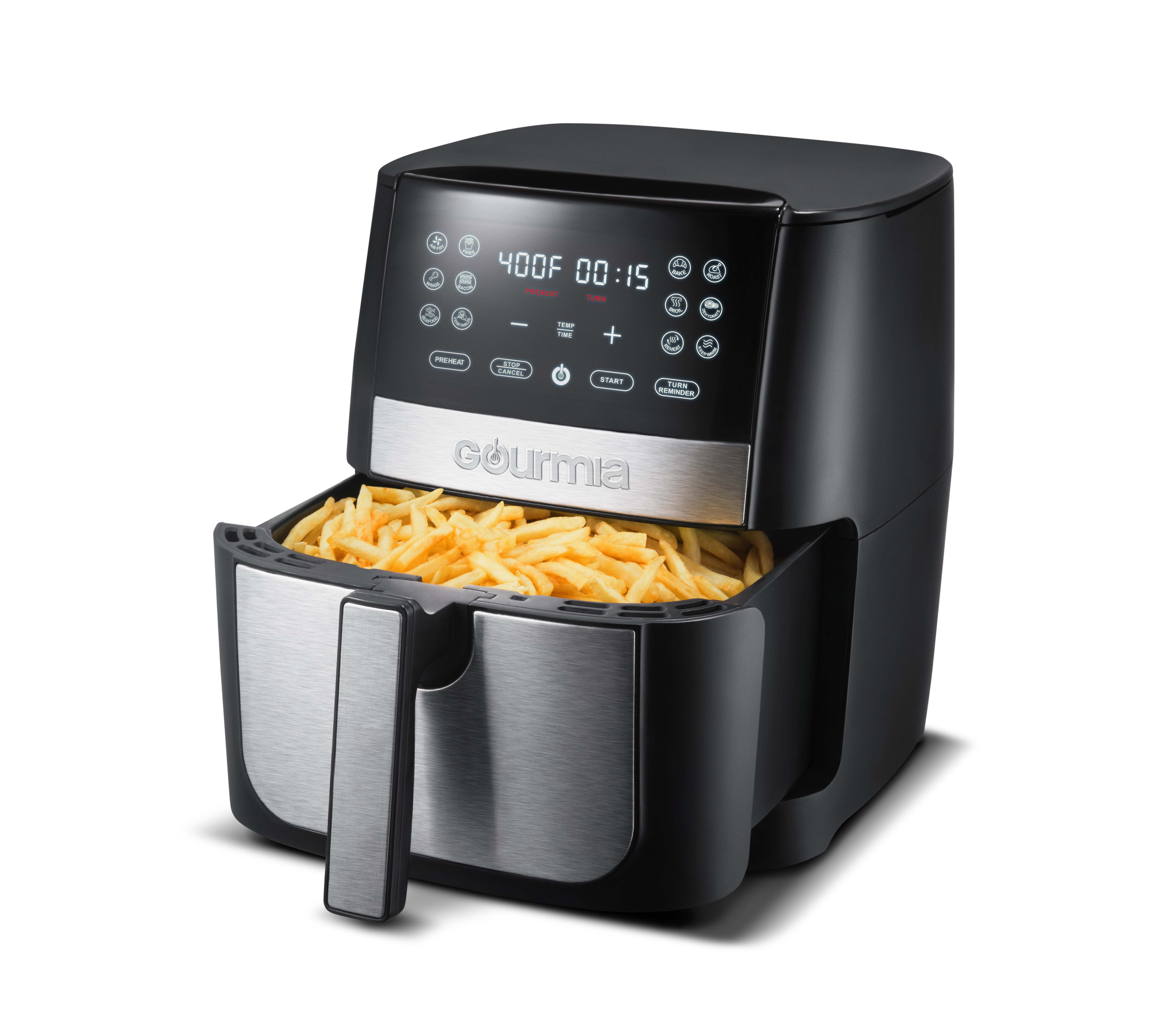 Gourmia 8 Qt Digital Air Fryer with FryForce 360 and Guided Cooking, Black/Stainless Steel, GAF826, 14.82 H, New - image 3 of 3