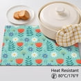 thumbnail image 5 of Placemat, Pioneer Flower Floral Print Pattern Place Mats Table Mat Set Of 2, PVC Washable Placemats for Party Kitchen Dining Decoration, 18x12 Inch, Fade Resistant, 5 of 6