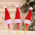 thumbnail image 4 of Callipe 10Pcs Mini Santa Hat Wine Bottle Covers Plush Christmas Tableware Holder Velvet Lollipop Caps Xmas Party Decoration, 4 of 8