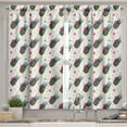 thumbnail image 2 of Ambesonne Pineapple Valance & Curtain, Sketch Style Fruits, 55"x30", Multicolor, 2 of 6