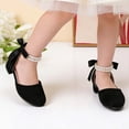 thumbnail image 2 of JIAHONG Girls Dress Shoes Low Heels Princess Mary Jane with Pearl and Bow Wedding Party Flower Girls (Toddler/Little/Big Kids), 2 of 5