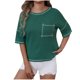 thumbnail image 1 of Camisetas Casuales de Mujer Nueva Camiseta de Manga Corta de Cuello U de Color Sólido de Verano, Poliéster, 1 of 7