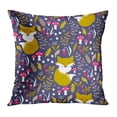 thumbnail image 1 of BOSDECO Cute Fox Pattern Autumn Baby Berries Pillow Case Pillow Cover 16x16 inch, 1 of 1