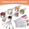 thumbnail image 3 of Measuring Cups and Spoons Set of 20, 7 Stainless Steel Nesting Measuring Cups, 1 + Leveler and 5 Mini Measuring Spoons, Measuring Spoons and Cups for Cooking and Baking, 3 of 6