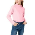 thumbnail image 2 of talentlend Girls Turtleneck T Shirt Fleece Base Layer Undershirt Mock Neck Thermal Casual Solid Color Tee Tops, 2 of 7