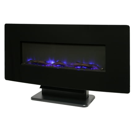 

Muskoka 36 in. Curved Front Wall Mount Electric Fireplace in Black Glass