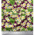thumbnail image 1 of Soimoi Cotton Cambric Fabric Monstera Leaves & Plumeria Floral Fabric Prints by Yard 56 Inch Wide, 1 of 1