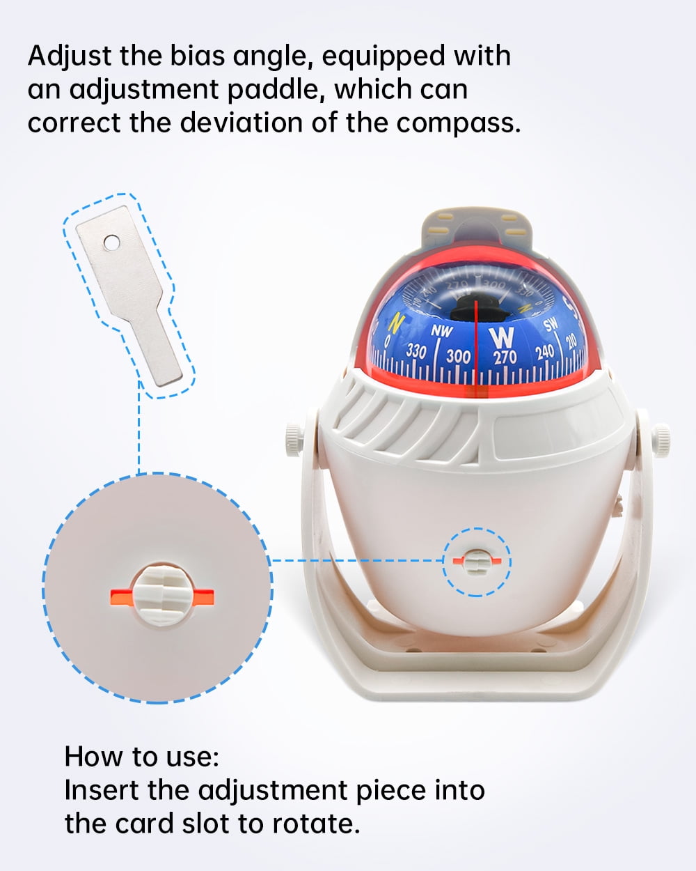 Electronic Navigation Compass Pivot Compass For Marine Marines Camping Gear With Magnetic Deflection Angle Adjustment, Used In Cars And Ships