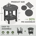 thumbnail image 3 of SERWALL Round Outdoor Side Table, All Weather Use Double Layer Patio Side Table, HDPE Adirondack End Table for Patio, Garden, Deck - Gray, 3 of 7