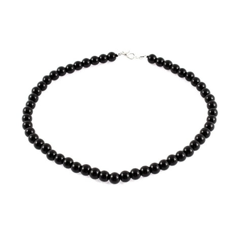 - Wedding Party Women Plastic Pearl Chain Neck Ornament Necklace Black